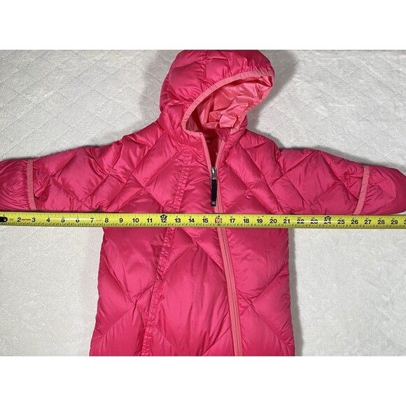 Rei One Piece Snow Suit Bunting Girls 18M Goose Down Hooded Full Zip Pink - Picture 5 of 7